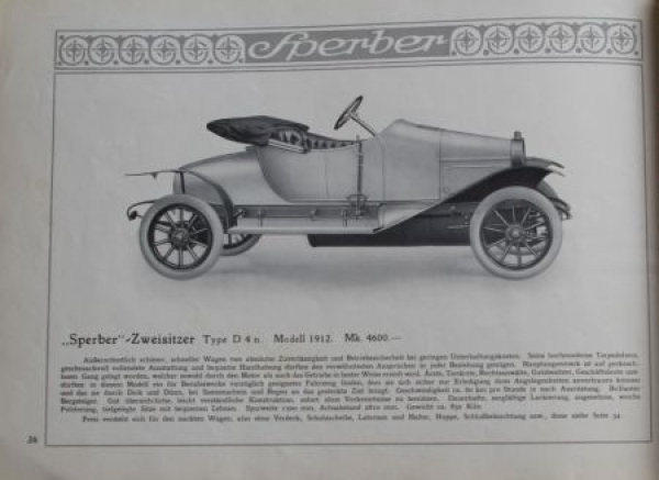 Norddeutsche Automobilwerke Sperber Motorcar 1912 (S0089)
