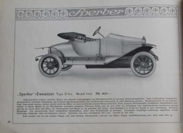 Norddeutsche Automobilwerke Sperber Motorwagen 1912 (S0089)