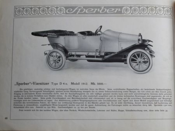 Norddeutsche Automobilwerke Sperber Motorcar 1912 (S0089)