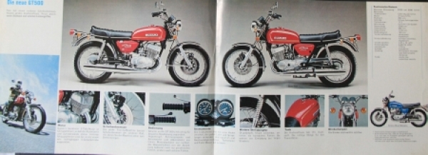 Suzuki GT 500 Modelprogram 1976 "Wir, die Suzuki Familie" Motorbikebrochure (0090)