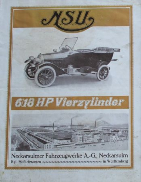 NSU 6/18 HP Fourcylindre Modelprogram 1912 (S0095)