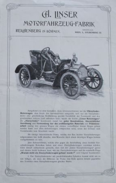 Linser Motorfahrzeug-Fabrik Modellprogramm 1906 (S0100)