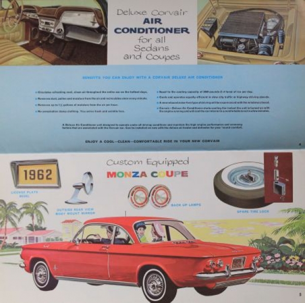 Chevrolet Corvair Modelprogram 1962 "Custom Features" Carbrochure (0085)
