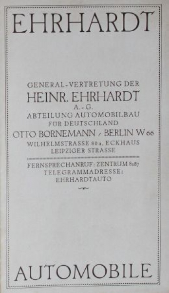 Ehrhardt Automobiles Modelprogram 1913 (S0107)