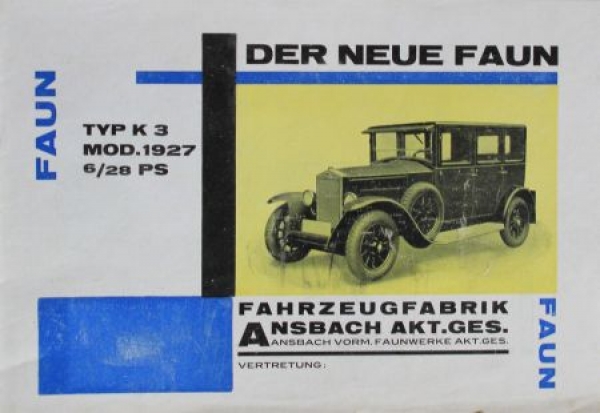 Faun Typ K3 6/28 PS Modelprogram 1927 (S0111)
