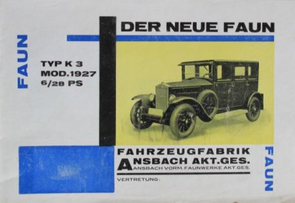 Faun Typ K3 6/28 PS Modellprogramm 1927 (S0111)