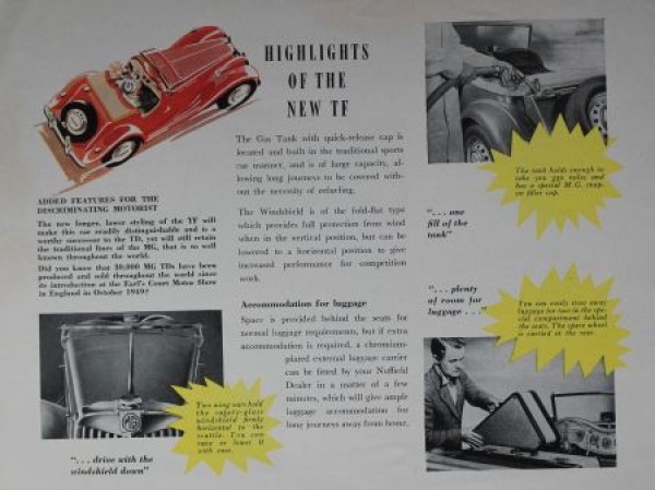 MG TF Modelprogram 1953 "The new T.F. Series" Carbrochure (0224)