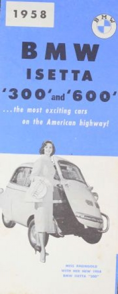 BMW Isetta 300 - 600 Modelprogram 1958 "the most exciting car" Carbrochure (0218)