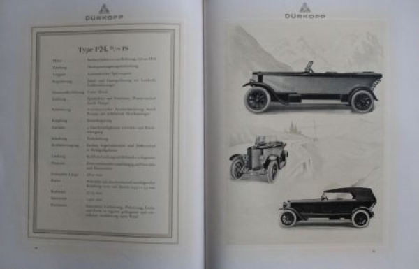 Duerkopp Motorwagen Type P Modelprogram 1918 (S0145)