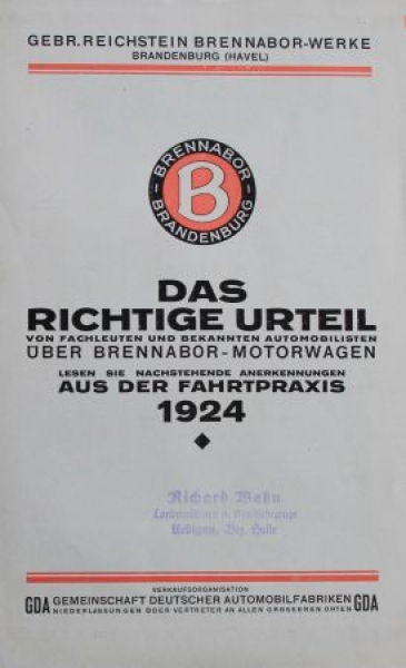 Brennabor Motorwagen "Das richtige Urteil" 1924 (S0175)