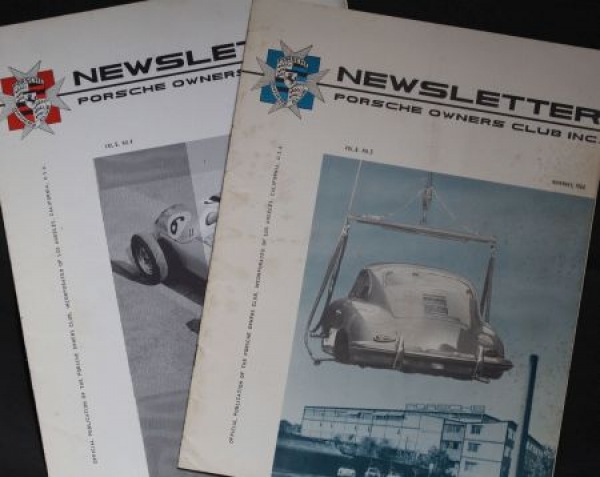 "Porsche Newsletter" 1960 Porsche-Owners-Club Magazine two issues (0205)