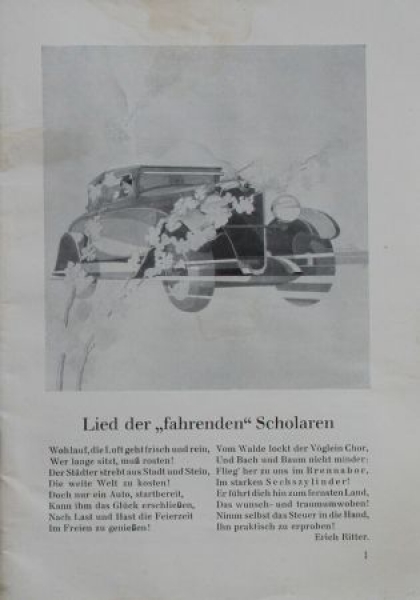 Brennabor 6 PS "Mit Brennabor in die weite Welt" 1929 (S0182)