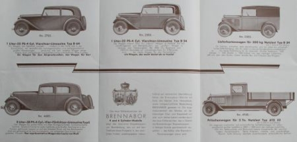 Brennabor "Ausstellungs-Modelle" Modelprogram 1933 (S0183)