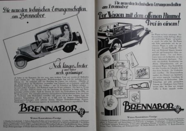 Brennabor Juwel Extra "Die konstruktive Verfeinerung" 1929 Modelprogram (S0190)