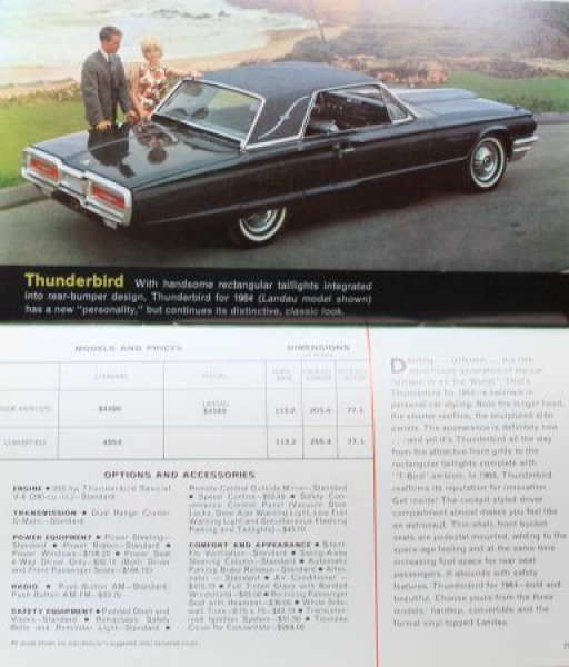 Ford Modelprogram 1964 "Family of fine Cars" Carbrochure (3920)