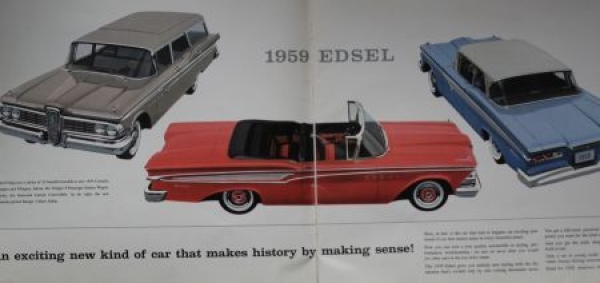 Edsel Ford Modelprogram 1959 "The car that makes history" Car-Prestigebrochure (0262)