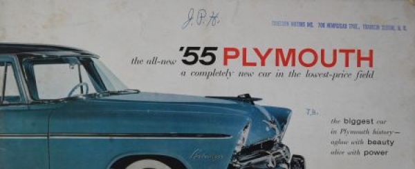 Plymouth Modelprogram 1955 "The biggest car in Plymouth history" Carbrochure (0251)