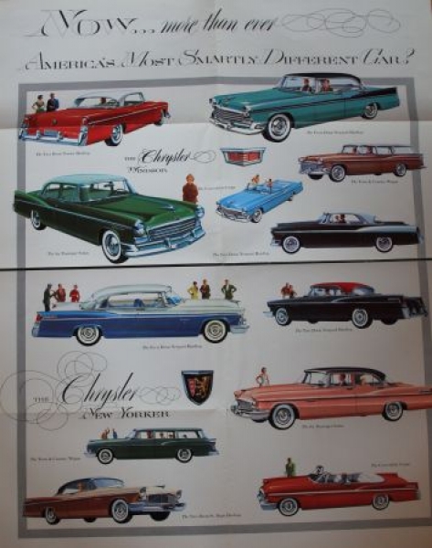 Chrysler Modelprogram 1956 "New Power style features" Carbrochure (3911)
