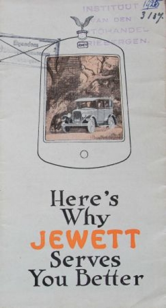 Jewett Modelprogram 1925 "Serves you better" Carbrochure (3910)