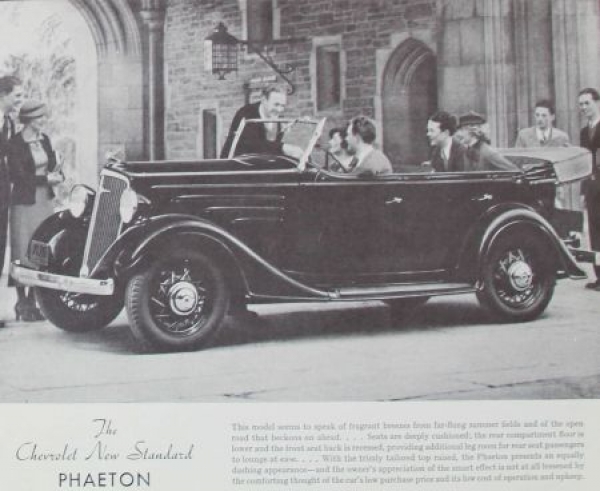 Chevrolet Modelprogram 1935 "The new Standard" Carbrochure (3907)