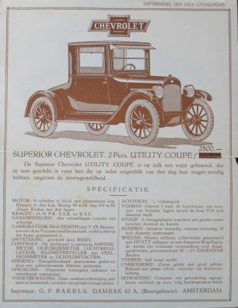 Chevrolet Superior Modelprogram 1926 Carbrochure (3895)