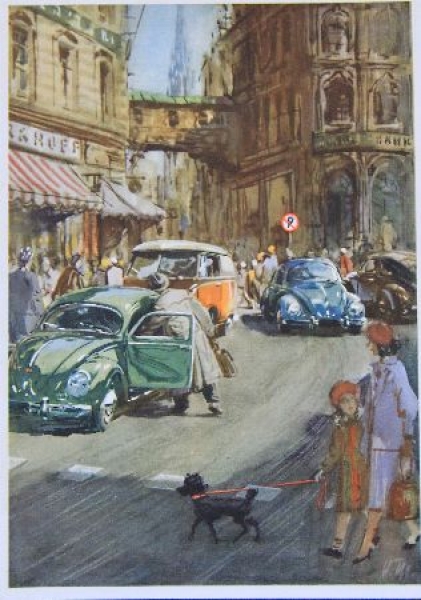 Volkswagen Beetle 1958 Factory-Postcard Victor Mundorff  (0232)