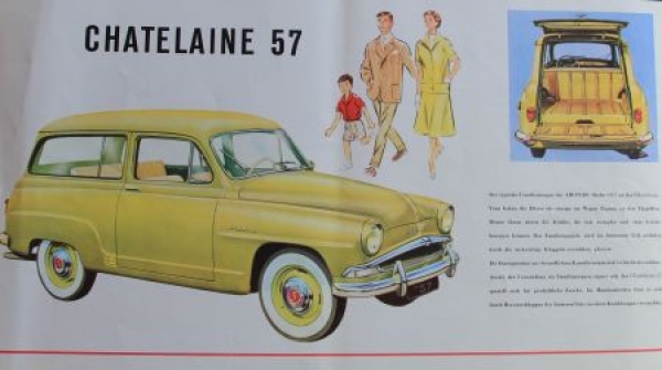 Simca Aronde Modelprogram 1957 Carbrochure (4013)