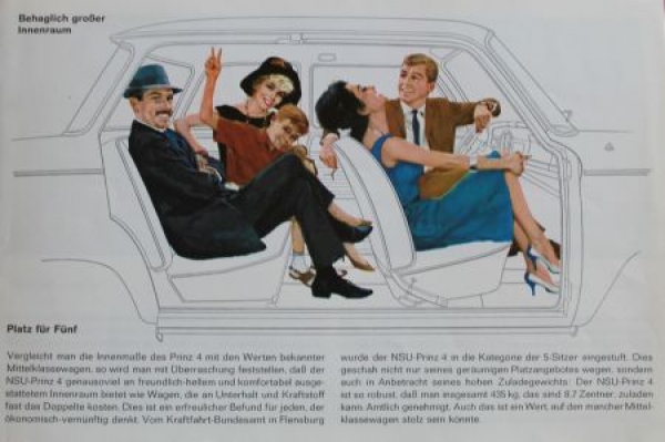 NSU Prinz 4 Modelprogram 1961 Carbrochure (4005)