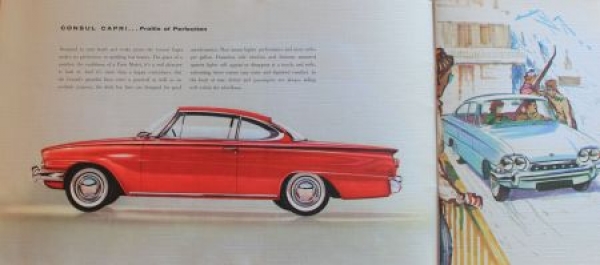 Ford Consul Capri Modelprogram 1962 "Don't look now" Carbrochure (3885)