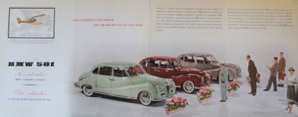 BMW 501 Modellprogramm 1955 Automobilprospekt (3867)