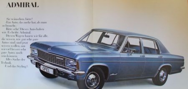 Opel Admiral Modelprogram 1969 Carbrochure (3866)
