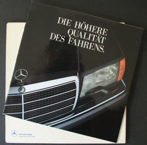 Mercedes-Benz S-Class Modelprogram 1987 "Die Hoehere Qualitaet des Fahrens" Carbrochure-Map (0318)