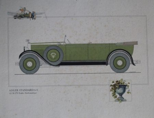 Adler Standard Favorit Modellprogramm 1928 Köhler Motive Automobilmappe (0122)