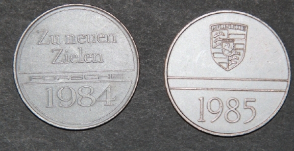 Porsche Calendar-Coins for 1984-1985 Brass (0411)