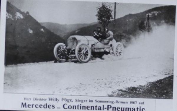 Semmering Race 1907 Mercedes-Benz Continental Pneumatic Postcard  (0358)