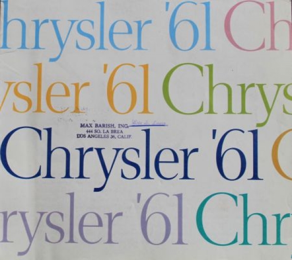 Chrysler Modelprogram 1961 Carbrochure (3838)