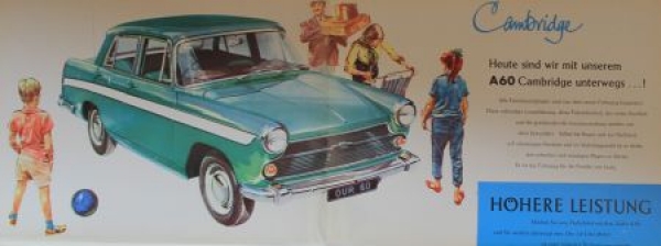 Austin A60 Cambridge Modellprogramm 1962 Automobilprospekt (3603)