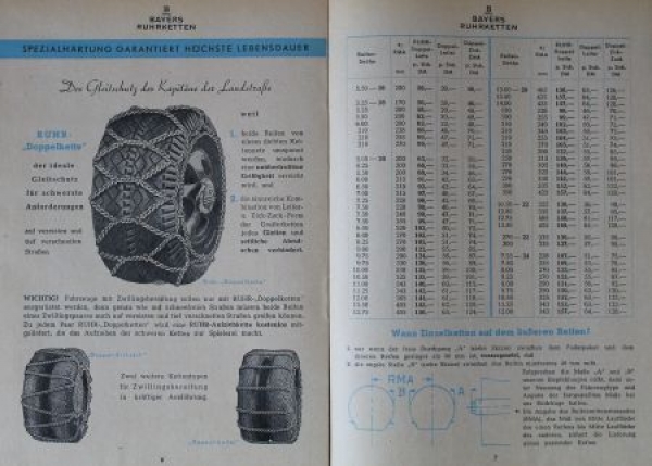 Beyers Ruhrketten 1949 Tires-Partbrochure (0392)