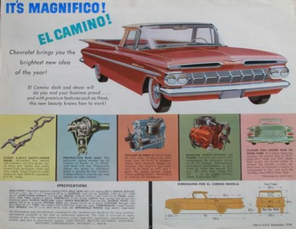 Chevrolet El Camino Modelprogram 1958 Carbrochure (3585)