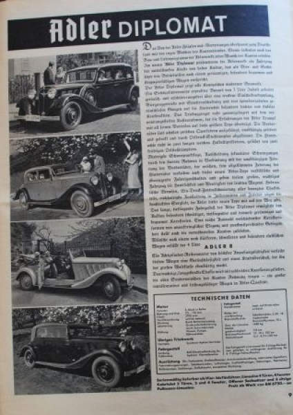 Adler "Kundendienst in Wort und Bild" 1934 Carbrochure (7670)