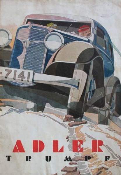 Adler Trumpf Modelprogram 1933 Reuters Motive Carbrochure (3487)