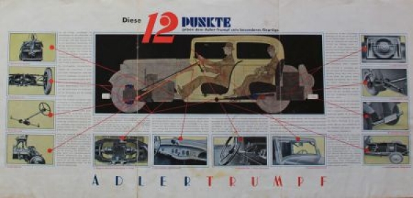 Adler Trumpf Modelprogram 1933 Reuters Motive Carbrochure (3487)