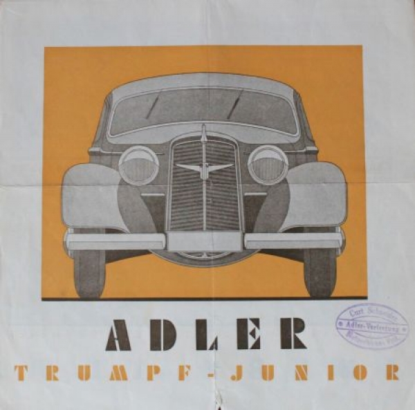 Adler Trumpf Junior Modelprogram 1936 Carbrochure (0635)