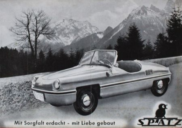 Spatz Fahrzeugbau Traunreut Modelprogram 1956 "Mit Sorgfalt erdacht" Carbrochure (0652)