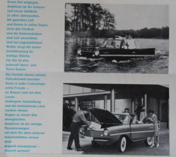 Amphicar Modelprogram 1963 "Ein Traum wird wahr..." Carbrochure (1596)
