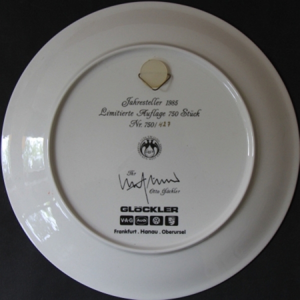 Gloeckler-Porsche Yearplate1951 limited Edition Porcelain 1985 (1044)