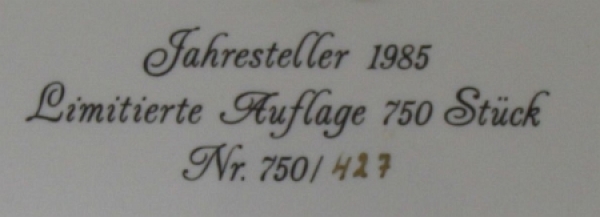 Gloeckler-Porsche Yearplate1951 limited Edition Porcelain 1985 (1044)