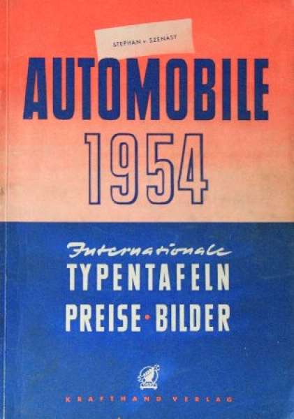 Szenasy "Automobile 1954 - Typentafeln, Preise, Bilder" Automobile-Yearbook 1954 (1099)