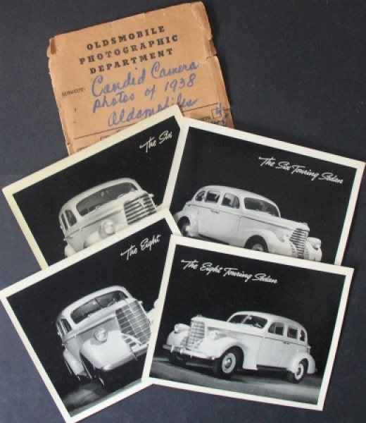 Oldsmobile Six Eight 1938 4 Photos with shipping enevelope (1151)