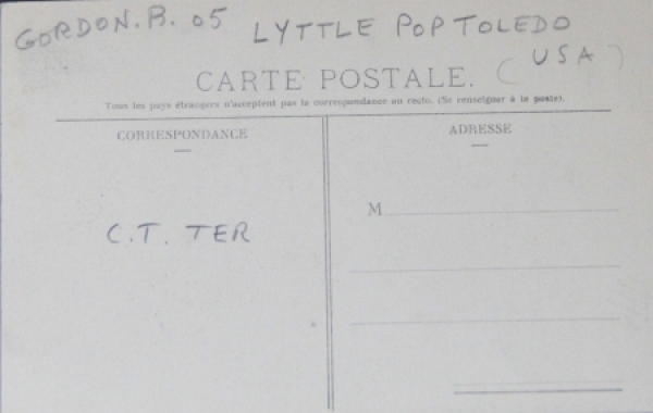 Gordon-Bennet Race 1905 Lyttle Pope Toledo USA original Postcard (1160)